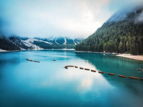 Fantastic View Braies Lake — Stock Fotó