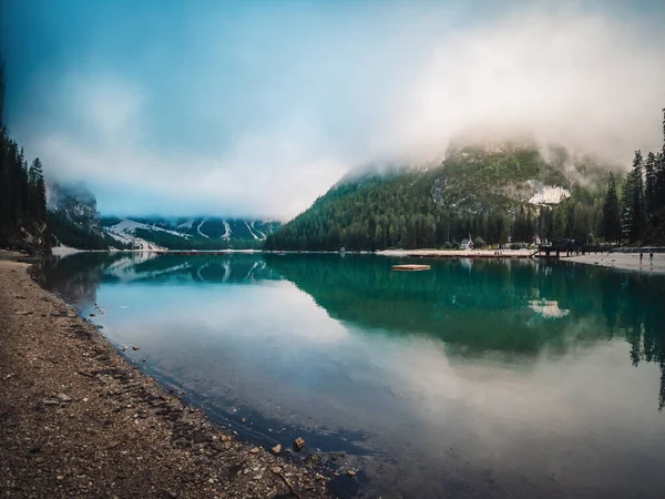 Fantastic View Braies Lake — Stock Photo, Image