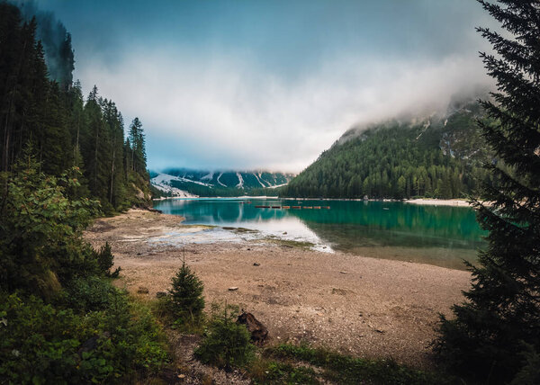 a fantastic view on the braies lake