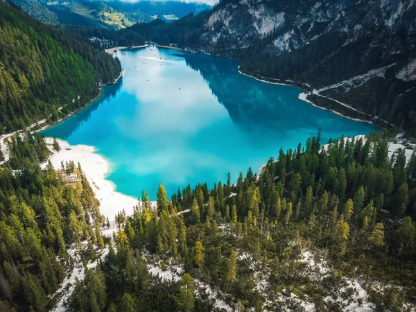 a fantastic view on the braies lake