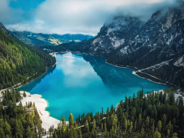 a fantastic view on the braies lake