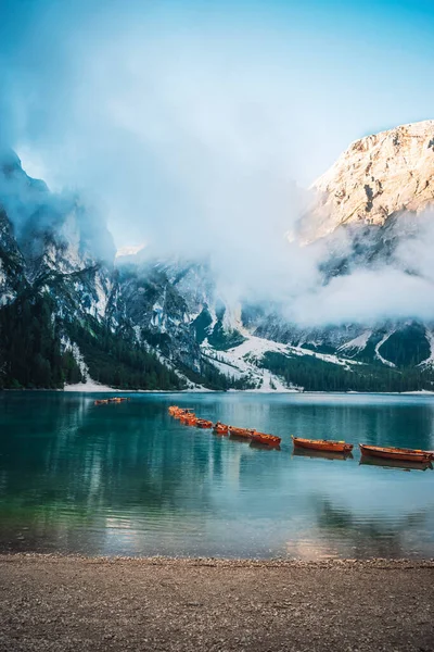 Fantastic View Braies Lake — Stock Photo, Image