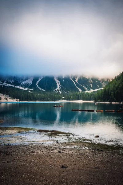 Fantastic View Braies Lake — Photo