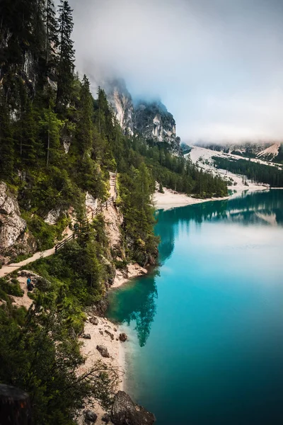 Fantastic View Braies Lake — Stockfoto