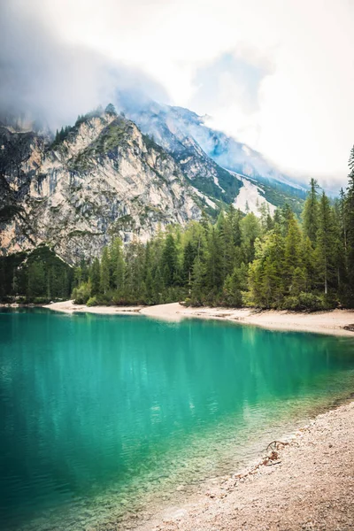 Fantastic View Braies Lake — Stock Photo, Image