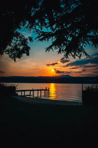 Vista Fantástica Sobre Ilha Conigli Lago Garda — Fotografia de Stock