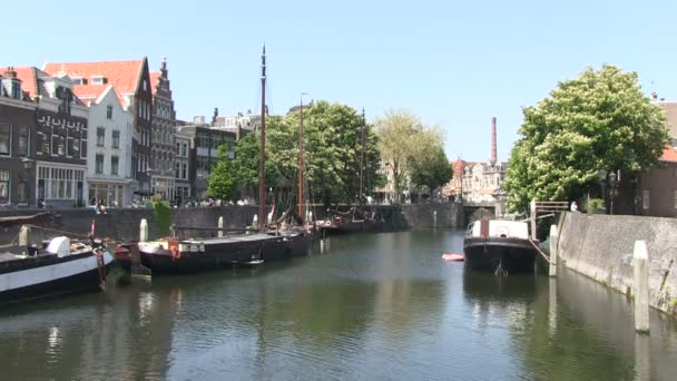 Delfshaven, Rotterdam, die Niederlande — Stockvideo