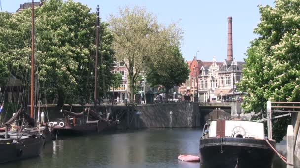 Delfshaven, Rotterdam, die Niederlande — Stockvideo