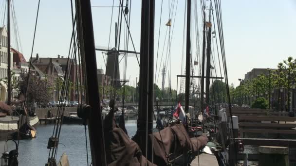 Delfshaven, Роттердам, Нідерланди — стокове відео