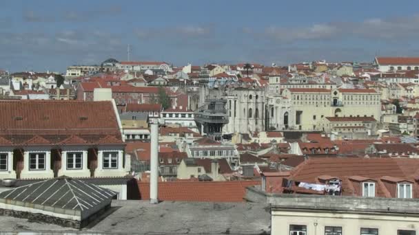 Santa justa-hissen i Lissabon, portugal — Stockvideo