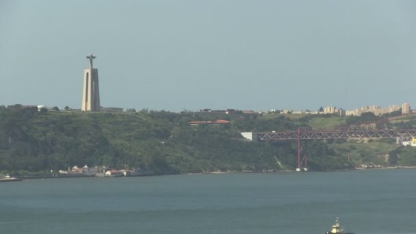 Cristo-rei, Lissabon, portugal — Stockvideo