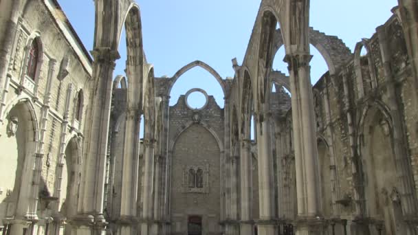 Carmo-kerk in Lissabon. — Stockvideo