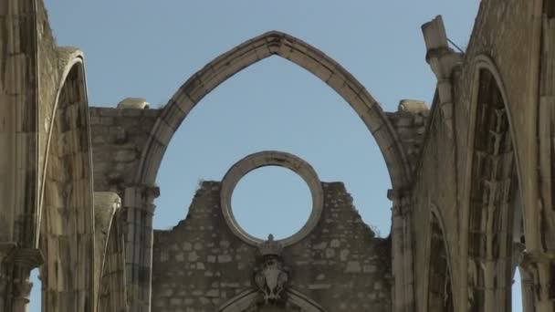 Carmo kyrkan i Lissabon. — Stockvideo