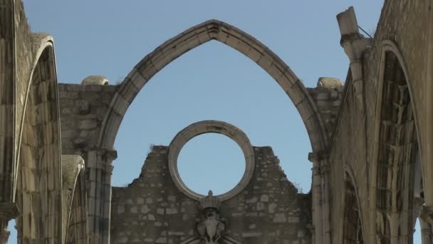 Chiesa di Carmo a Lisbona . — Video Stock