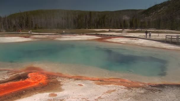 Rainbow Pool in Yellowstone National Park — Stock Video