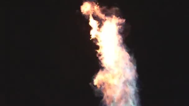 Vlammen van hete lucht ballon branders — Stockvideo