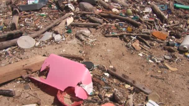 Playa con contaminación — Vídeos de Stock