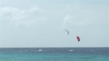 uçurtma sörfçü Bonaire, Hollanda Antilleri.