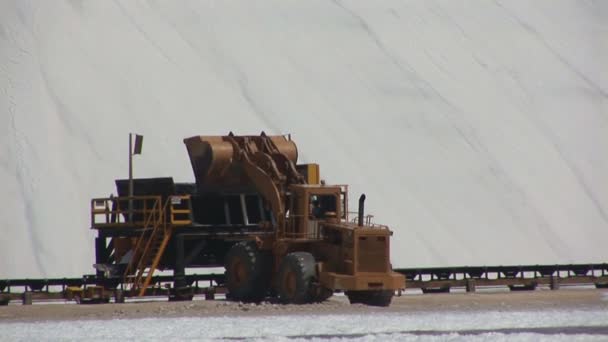 Ferme de sel avec camion — Video