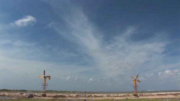 Větrný mlýn na bonaire, Nizozemské Antily — Stock video