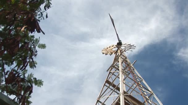 Ветряная мельница на Бонэйре, Нидерландские Антильские острова — стоковое видео