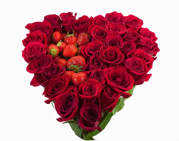 Coração de rosas — Fotografia de Stock