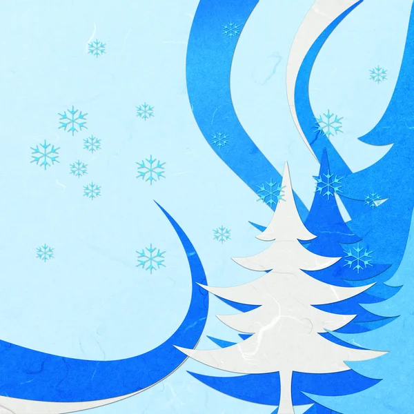 Rice paper cut blue christmas abstact — Stock Photo, Image