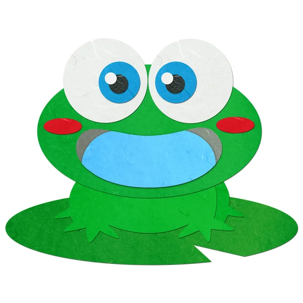 ライス ペーパー カットかわいい緑のカエル — ストック写真