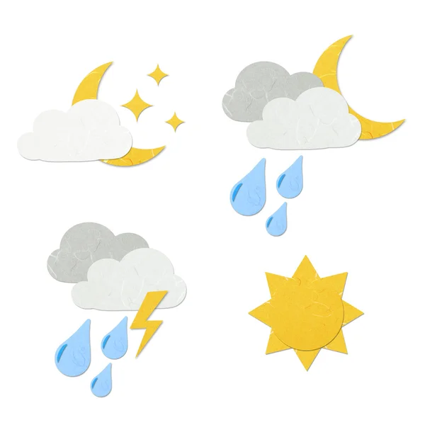 Rice paper cut cute weather icon — Stock Photo, Image