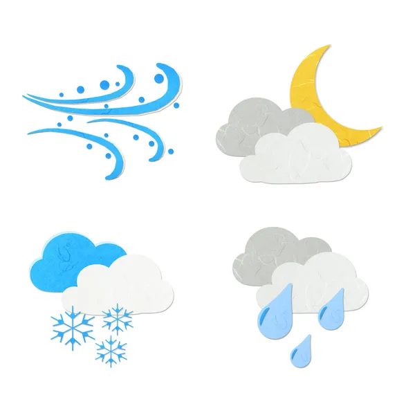 Rice paper cut cute weather icon — Stock Photo, Image