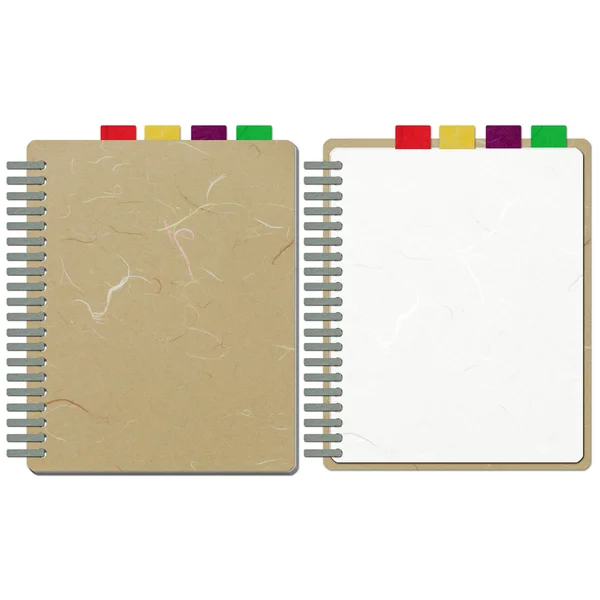 Ris papper klippa brun blank anteckningsbok — Stockfoto