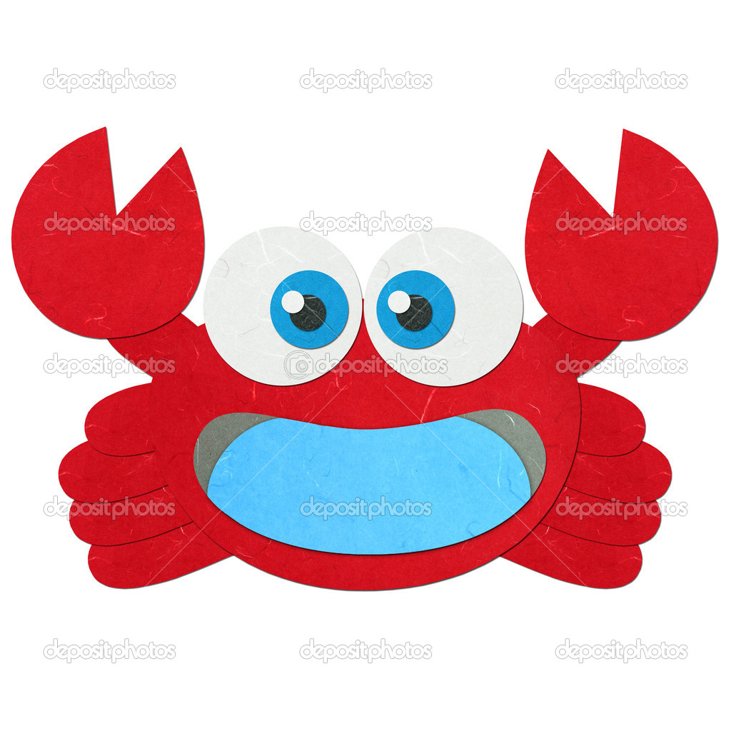 Rice paper cut cute red crab