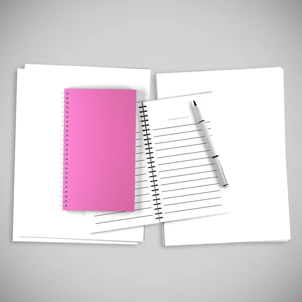 Bianco Rosa Organizzare Libro Per scrivere — Foto Stock