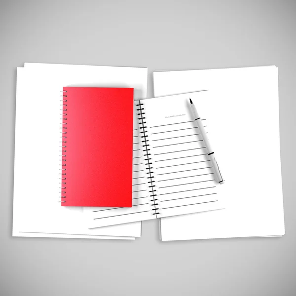 Blanco rojo Organizar libro Para escribir —  Fotos de Stock