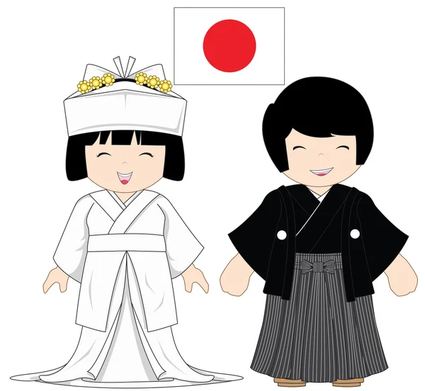 Ιαπωνία παραδοσιακή φορεσιά — Διανυσματικό Αρχείο