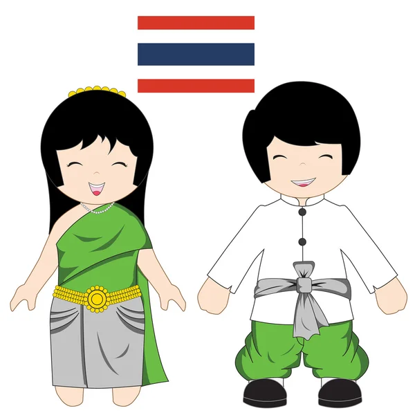 Thai traditional costume — Stock Vector