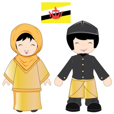 Brunei traditional costume clipart