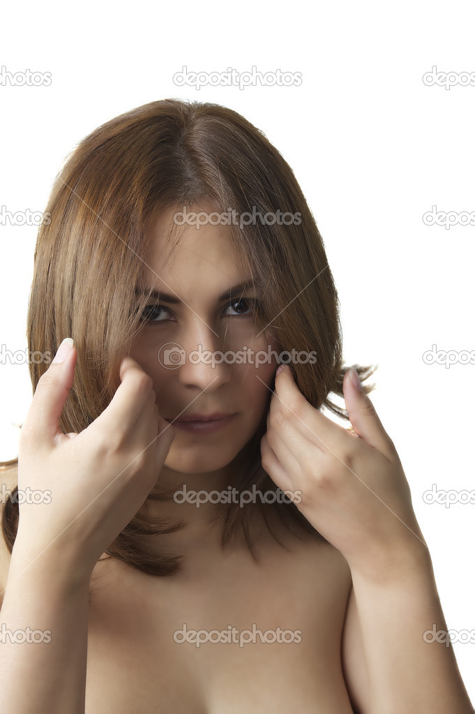 Woman gambling with hair