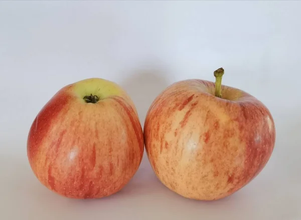 Яблочные Фрукты Красный Свежий Изолированный Белого Фона — стоковое фото