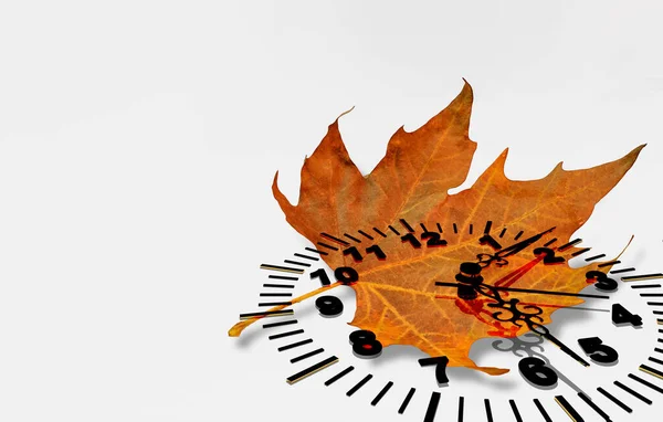 Metin Arkaplanınız Için Sonbahar Saat Yaprak Alanı Oluşturma — Stok fotoğraf