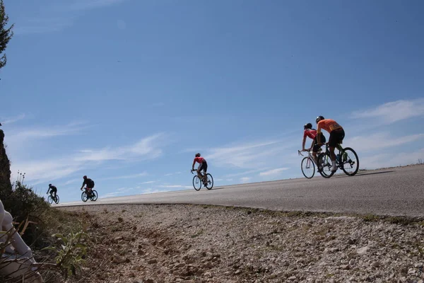 Editorial Ioannna Greece October 2021 Bikers Bikes Uphill Race Mitsikeli — Stock Photo, Image