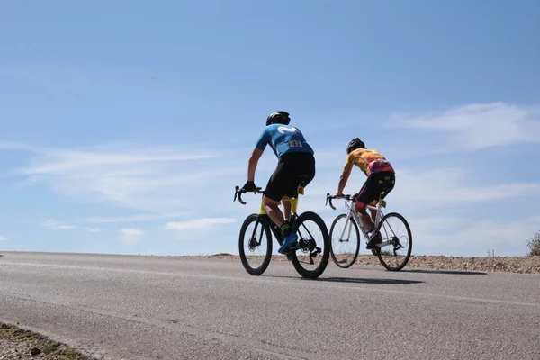 Editorial Ioannna Grécia Outubro 2021 Bikers Bikes Uphill Race Mitsikeli — Fotografia de Stock