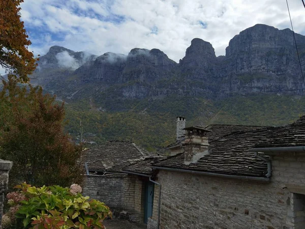 Papigo Dorp Ioannina Perfectuur Grieks Traditioneel Grieks Dorp Herfst — Stockfoto