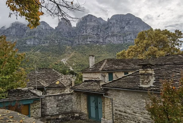 Papigo Dorp Ioannina Perfectuur Grieks Traditioneel Grieks Dorp Herfst — Stockfoto