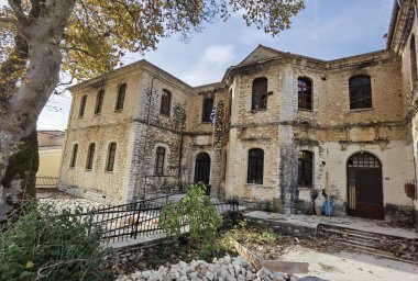 Delvinaki köyü, ioannina mükemmelliği, sonbahar mevsimi renkleri, Yunanistan