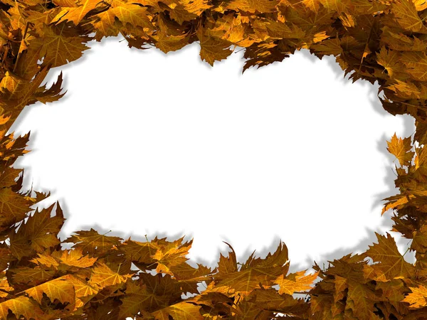 Autumn Leaves Leaf Dry Backround Frame Space Your Text Message — Stock Photo, Image