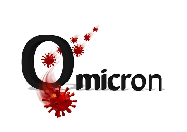 Variante Mutación Omikron Covid Letras Covid Coronavirus Negro Renderizado — Foto de Stock