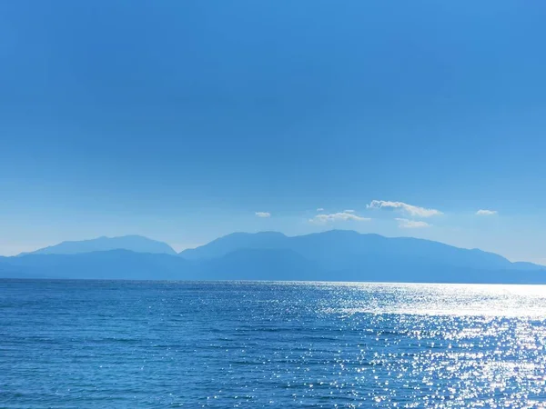 Zee Zonsondergang Zonsopgang Strand Winter Menidi Griekenland — Stockfoto