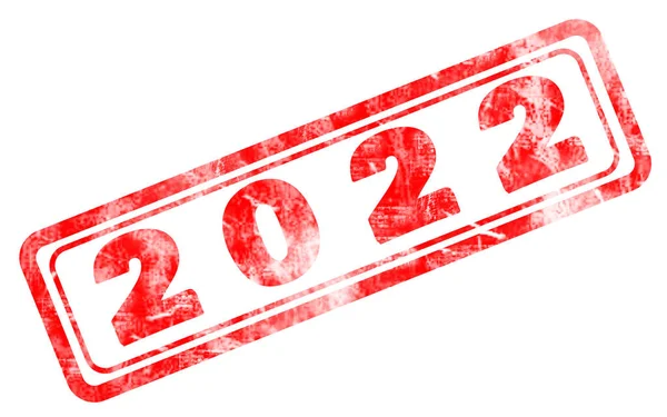 2022 Røde Stempelnummer Isolert Nyårsbakgrunn Gjenging – stockfoto