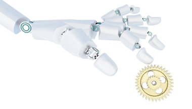 Robotik el teçhizatı parmak sanayisi çarkları - 3D görüntüleme